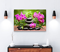 obraz zen kamene a orchidea